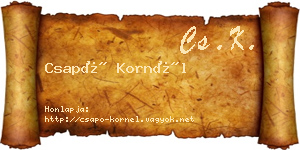 Csapó Kornél névjegykártya