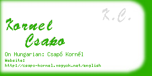 kornel csapo business card
